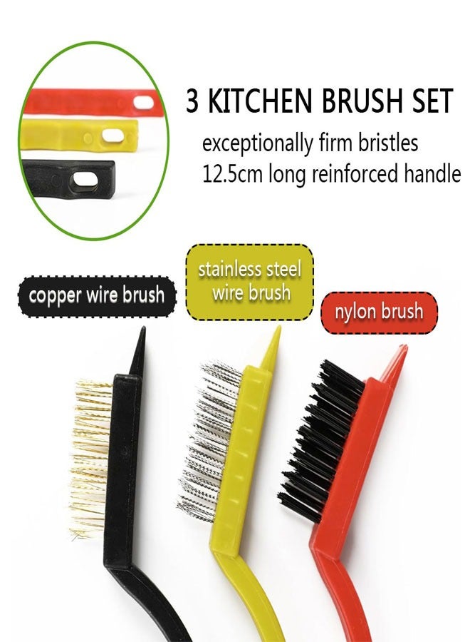 وهاواي 8PCS Crevice Cleaning Brush, Wire Brush and Scraper Set, Metal Scraper and Brass/Stainless Steel/Nylon Cleaning Brushes, Scratch Brush and Scraper for Cleaning Rust, Paint Scrubbing and Dirt, Gap Cleaning Tool - Image 3
