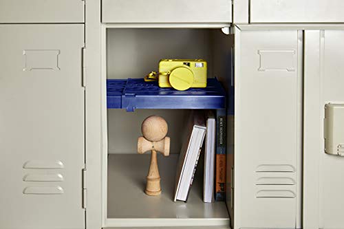 LockerMate Adjust-A-Shelf Locker Shelf, Easy to Use, Extends to Fit Your Locker, Blue - Image 4