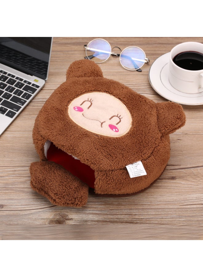 Winter Heating Hand Warmer Mouse Pad With Wrist Guard Winter Mouse Cover Warm Computer Men's Fleece-lined Thickened Gloves Free Shipping-Pattern:Ai Rui Bear (upgraded Velvet And Thickened Version)  - Image 1