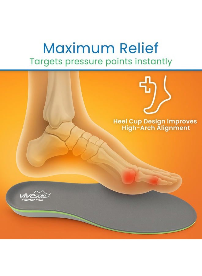 VIVEsole Orthotic Inserts For Plantar Fasciitis Arch Support Insoles Shoe Inserts For Comfort And Relief From Flat Feet High Arches Back Fascia Foot And Heel Pain Full Length Men's (7.5-9) Women's (8. - Image 3