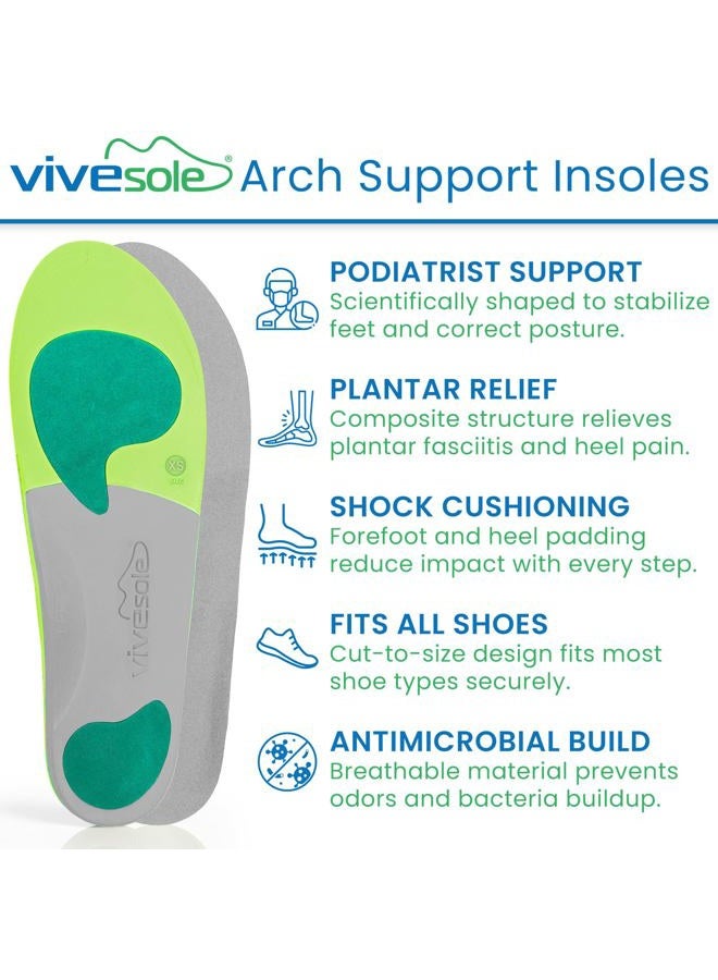 VIVEsole Orthotic Inserts For Plantar Fasciitis Arch Support Insoles Shoe Inserts For Comfort And Relief From Flat Feet High Arches Back Fascia Foot And Heel Pain Full Length Men's (7.5-9) Women's (8. - Image 2