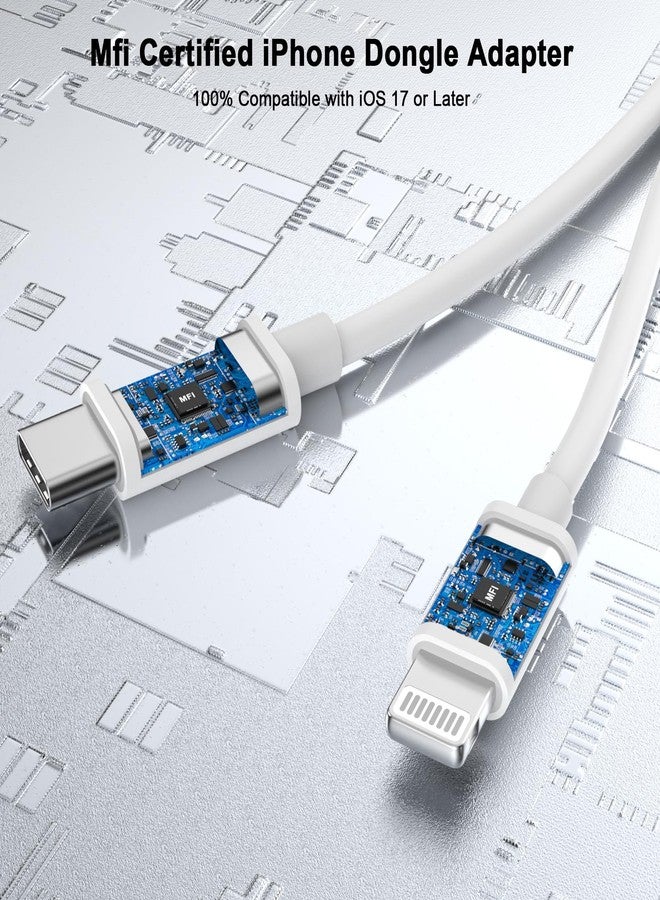محول سماعات رأس معتمد من Apple (MFi) لأجهزة iPhone 17 و16 و15 و14، محول 2 في 1 من Lightning/USB-C إلى مقبس سماعة رأس 3.5 ملم، كابل صوت محول AUX لأجهزة iPhone 17 و16 و15 و14 و13 و12 و11 - Image 2