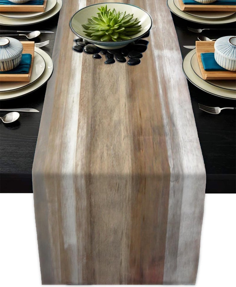 Brown Grey Table Runners Modern Art Farmhouse Linen Table Runners Dresser Scarves Retro Rustic Style for Party Kitchen Dining Table Coffee Holiday Party Decor Brown Grey 13x 71