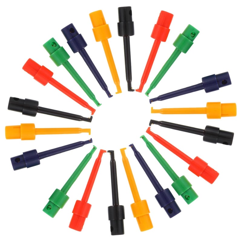 مجموعة خطافات اختبار الملتيميتر 20 قطعة أداة إصلاح معزولة بزنبرك زر ضغط - Image 1