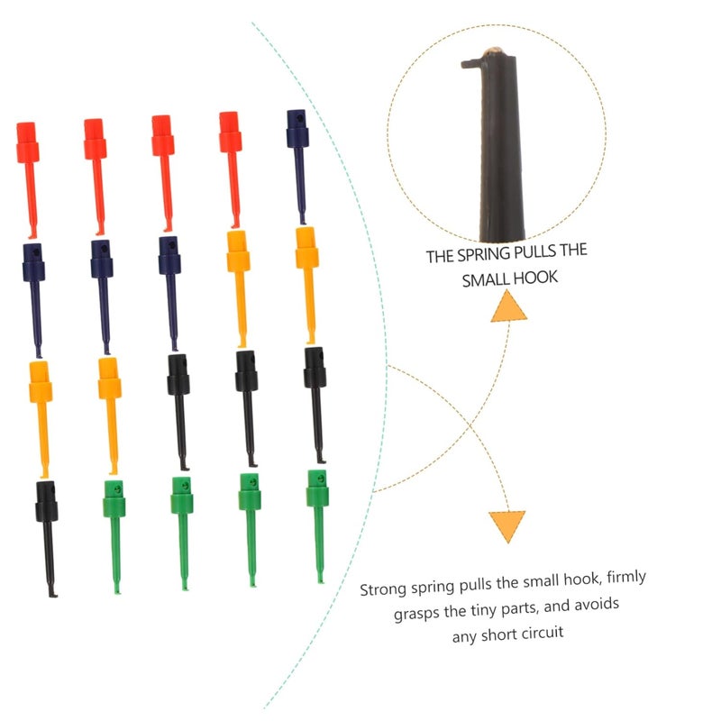 مجموعة خطافات اختبار الملتيميتر 20 قطعة أداة إصلاح معزولة بزنبرك زر ضغط - Image 4