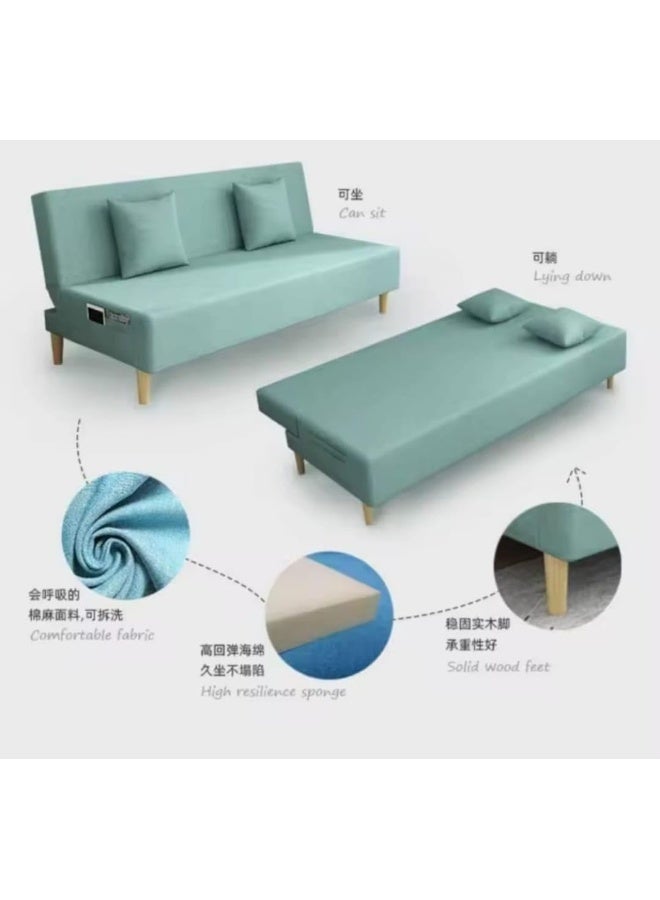 Modern Armless Sofa Bed in Yellow - Image 5