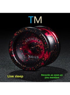 Yo-Yo Game Special Yo-Yo Professional Firepower Junior King Senior Professional Children Sleep-Color:Tm Black Gold Red (live Sleep Model) Ball Recycling-Specifications:Yo-yo + Gloves + 10 Ropes + Spare Bearings