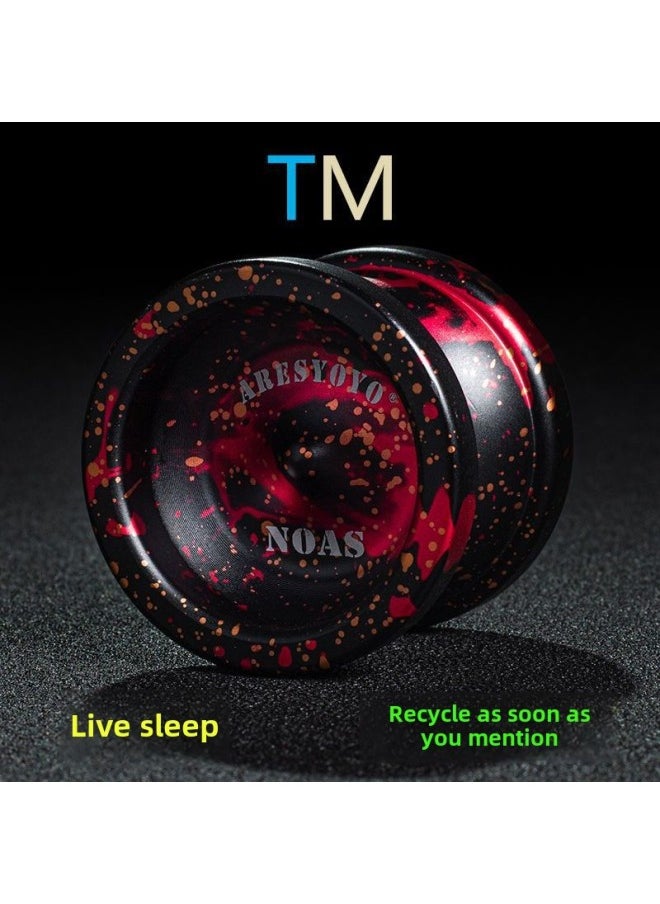 Generic - Yo-Yo Game Special Yo-Yo Professional Firepower Junior King Senior Professional Children Sleep-Color:Tm Black Gold Red (live Sleep Model) Ball Recycling-Specifications:Yo-yo + Gloves + 10 Ropes + Spare Bearings - Image 1