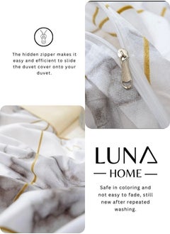 LUNA Home King size 6 piece without filler bedding set with marble design.  - Image 5
