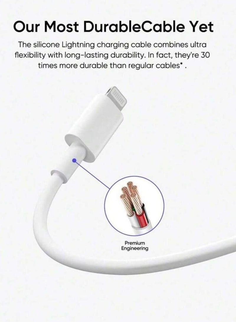 A 20W fast charging data cable that supports PD, USB-C to Lightning port, compatible with iPhone chargers. Compatible with Fast Charging feature. USB-C to Lightning cable compatible with iPhone 14/1 - Image 4