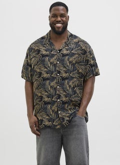JACK & JONES Plus Size Tropical Resort Short Sleeve Relaxed Fit Shirt  - Image 1