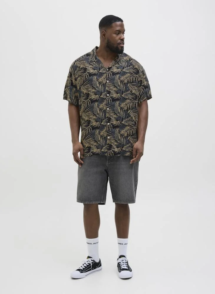 JACK & JONES Plus Size Tropical Resort Short Sleeve Relaxed Fit Shirt