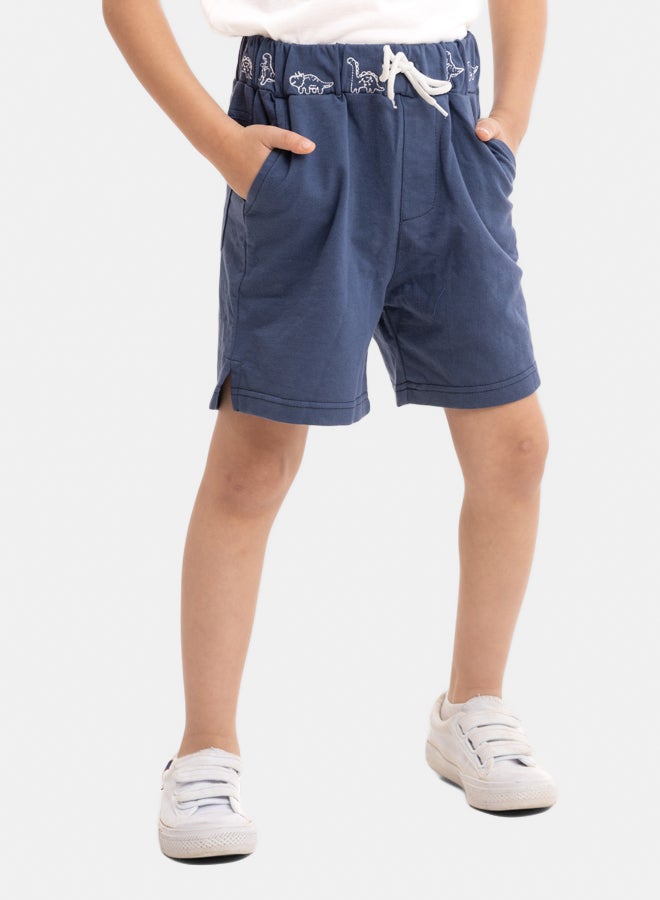 شورت كحلي للأولاد بخصر مطاطي