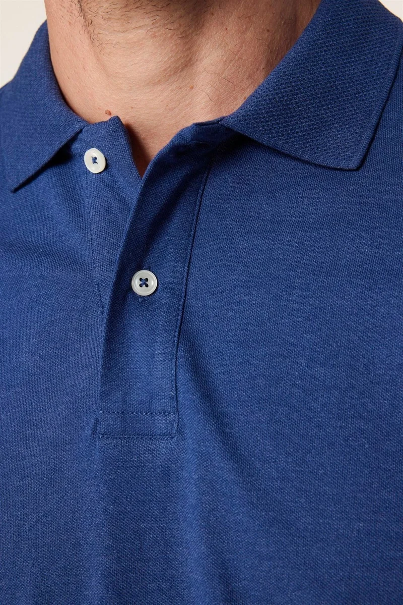 Tudors Classic Fit Polo Neck Jacquard Woven Cotton Men's T-Shirt with Pockets