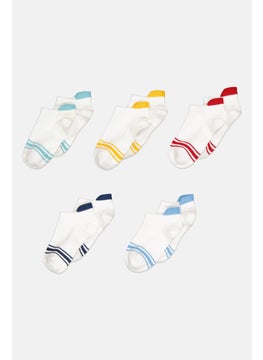 RBX Kids Boy 5 Pairs Stripe Ankle Socks, Multicolor  - Image 1