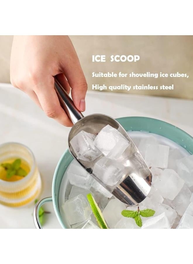 Metal Ice Scoop，Kitchen Ice Scooper for Ice Maker, Small Food Scoops for Bar Party Wedding Pet Dog Food, Stainless Steel Silver  - Image 4
