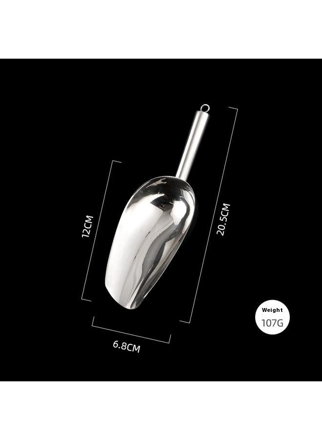 Metal Ice Scoop，Kitchen Ice Scooper for Ice Maker, Small Food Scoops for Bar Party Wedding Pet Dog Food, Stainless Steel Silver  - Image 1