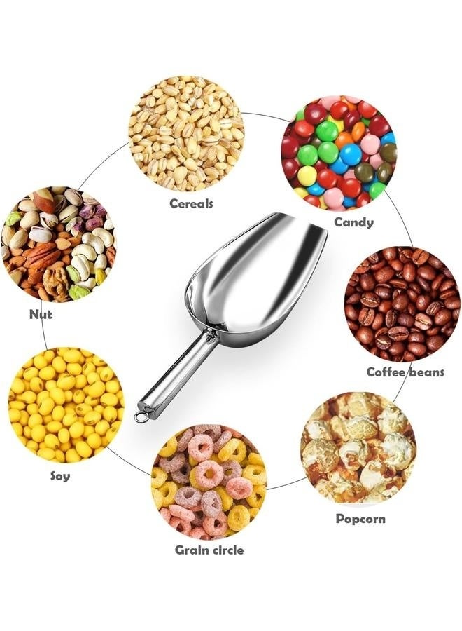 Metal Ice Scoop，Kitchen Ice Scooper for Ice Maker, Small Food Scoops for Bar Party Wedding Pet Dog Food, Stainless Steel Silver  - Image 5