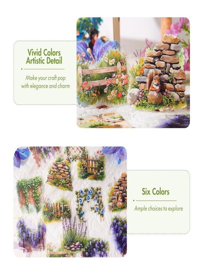 OKUPAN 3.4" Large Flower Stickers for Scrapbooking - 60PCS Waterproof Wall &Floral Stickers for Journaling, Junk Journal Supplies, Card Making, DIY Crafts & Bullet Journal Planner - Image 5