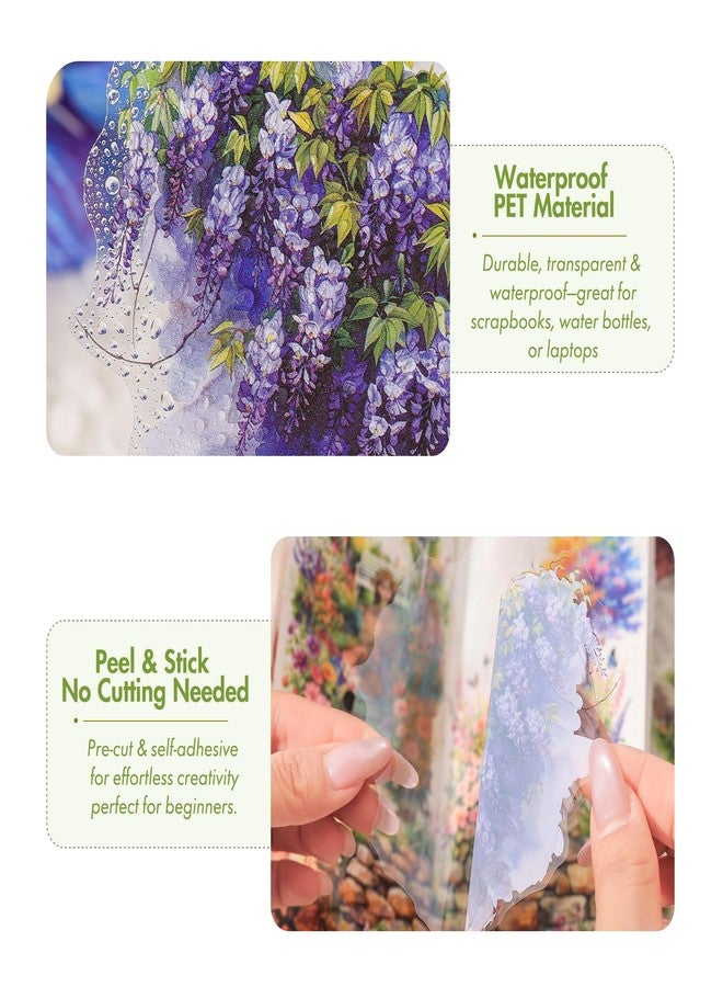 OKUPAN 3.4" Large Flower Stickers for Scrapbooking - 60PCS Waterproof Wall &Floral Stickers for Journaling, Junk Journal Supplies, Card Making, DIY Crafts & Bullet Journal Planner - Image 3