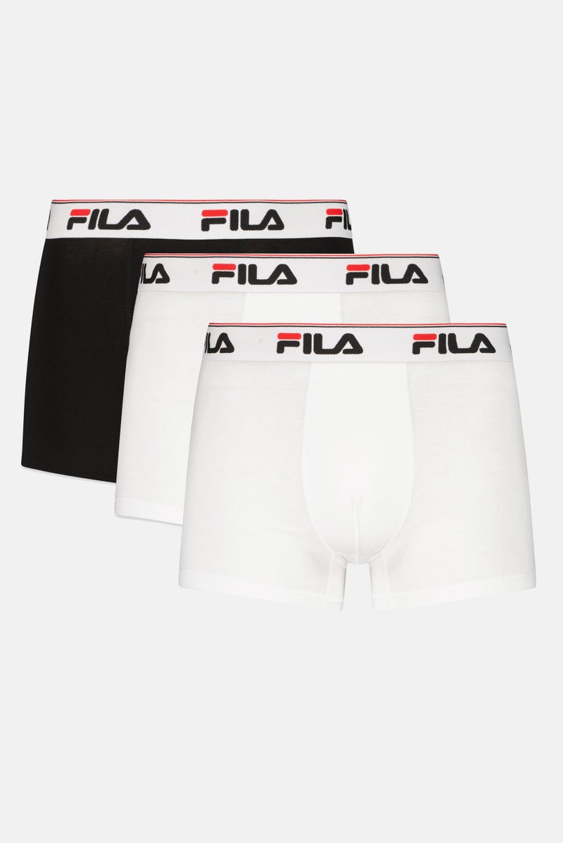 FILA Men 3 Pieces Brand Logo Low Rise Trunks, Multicolor - Image 1