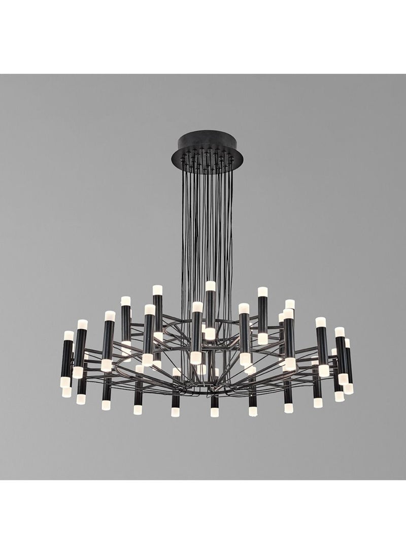 DANUBE HOME Cassino LED Chandelier - Modern Black Acrylic & Aluminium Design for Living Room, 80x50x150 cm, Stylish Lighting Fixture, 2-Year Warranty  - Image 2