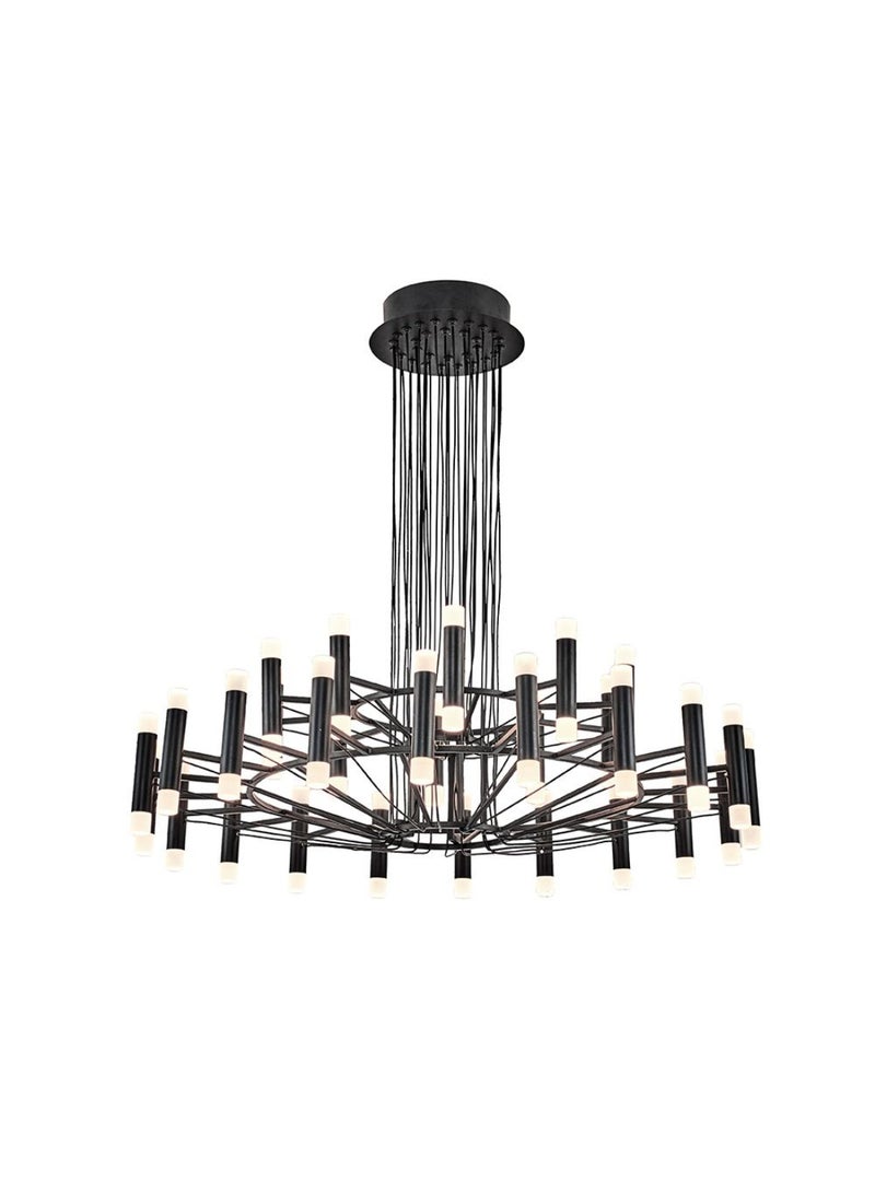 DANUBE HOME Cassino LED Chandelier - Modern Black Acrylic & Aluminium Design for Living Room, 80x50x150 cm, Stylish Lighting Fixture, 2-Year Warranty  - Image 3