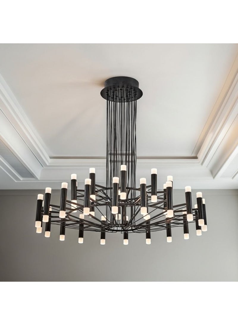 DANUBE HOME Cassino LED Chandelier - Modern Black Acrylic & Aluminium Design for Living Room, 80x50x150 cm, Stylish Lighting Fixture, 2-Year Warranty  - Image 1