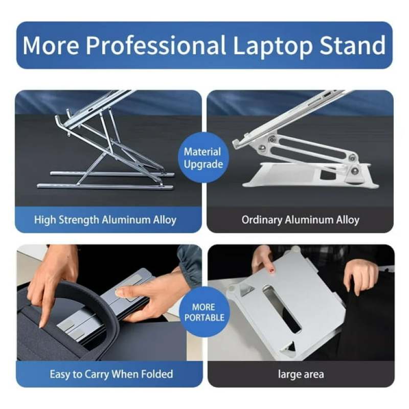 حامل لابتوب محمول و قابل للتعديل، حامل لابتوب مصنوع من سبائك الألومنيوم، حامل جهاز لوحي N8 - Image 5