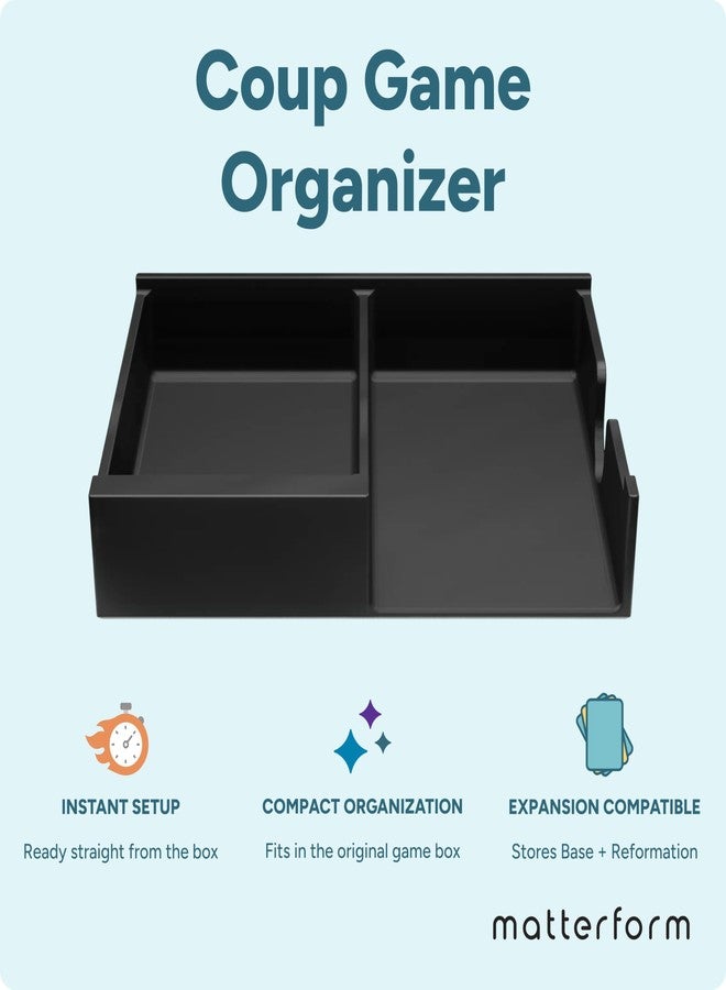 matterform Coup Organizer Insert | Box Storage & Tabletop Card Holder for Coup & Reformation Expansion | Fast Setup Card & Token Tray | Board Game Box Insert Compatible with Indie Card Game Coup - Image 2