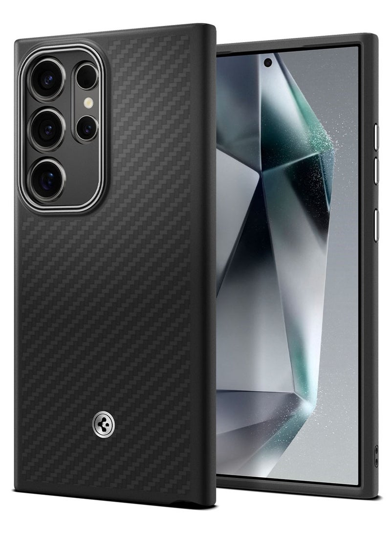 Spigen غطاء حماية إنزو أراميد فايبر لهاتف سامسونج جالاكسي S24 ألترا (2024) - أسود مطفي  - Image 1