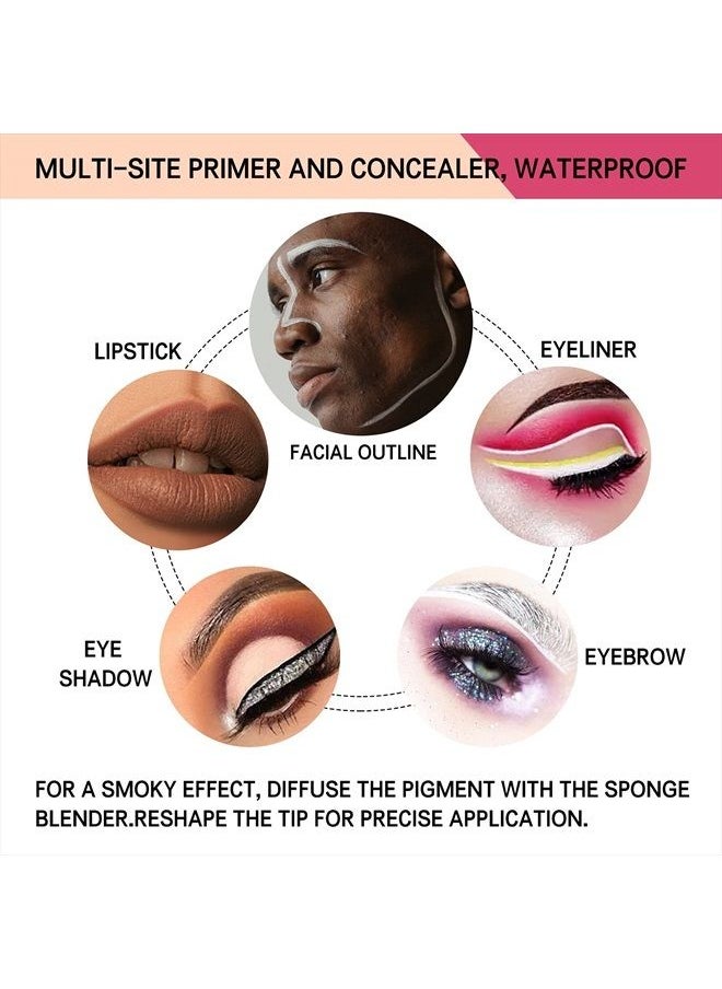 3 Pack Matte Eyeshadow Primer for Oily Lids No Crease White Medium Dark Cream Eye Primer Makeup Eyeshadow Base Waterproof & Long Lasting Eyelid Primer Liquid Eye-shadow for All Shadows (Set E)