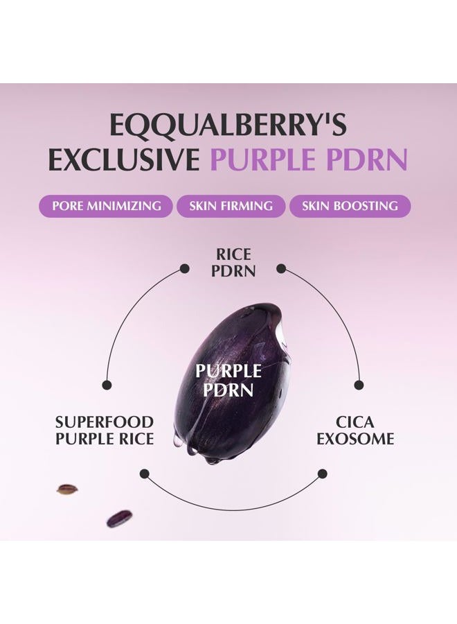 eqqualberry Purple PDRN Pore Minimizing Serum – Vegan Collagen & Peptides for Pore Refining & Skin Elasticity | Niacinamide & CICA Exosome for Calming | Korean Glass Skin, 1.01 FL OZ - Image 5