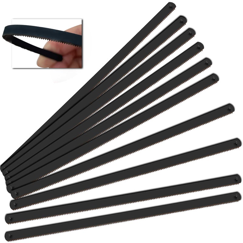 Hanpex 6in. Pro Bi-Metal HSS Mini Hacksaw Replacement Blades, Fine Finish Cut Hacksaw Blade Set 24 TPI 10 pk - Image 1