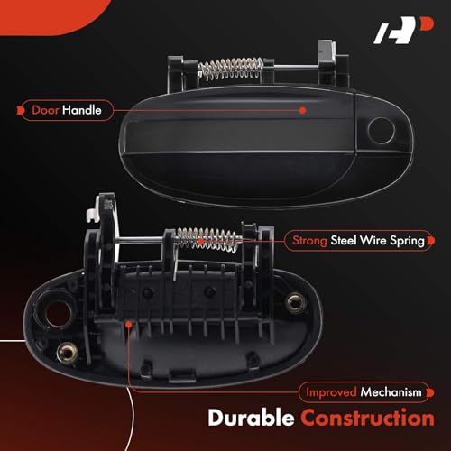 A-Premium مقبض باب خارجي أمامي يسار للسائق A-Premium مع ثقب المفتاح متوافق مع شيفروليه أفيو 2005-2006، أفيو5 2006-2011 وسوزوكي سويفت+ 2007-2010، أسود ناعم - Image 4