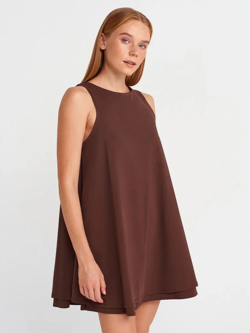 ديلفين Dilvin Cotton Poplin Sleeveless Mini Shift Dress