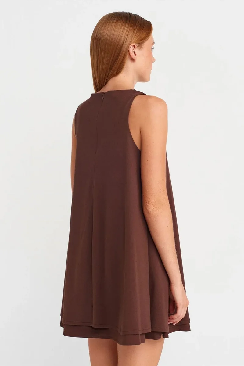 ديلفين DILVIN Cotton Poplin Sleeveless Mini Shift Dress