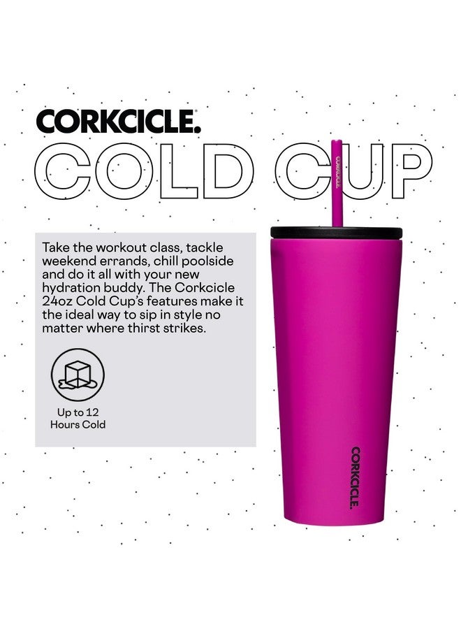 CORKCICLE Cold Cup Insulated Tumbler With Lid And Straw, Berry Punch, 24 Oz - Reusable Water Bottle Keeps Beverages Cold For 12Hrs, Hot 5Hrs - Cupholder Friendly Tumbler, Lid For Flexible Sipping - Image 2