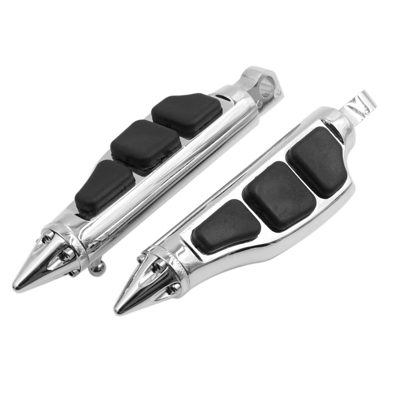 F FIERCE CYCLE 1 Pair 10mm Aluminum Aolly Motorcycle Rearsets Rear Set Footrest Footpeg Foot Rest Peg Bike Bicycle Cycling Black Silver Tone for Harley Davidson