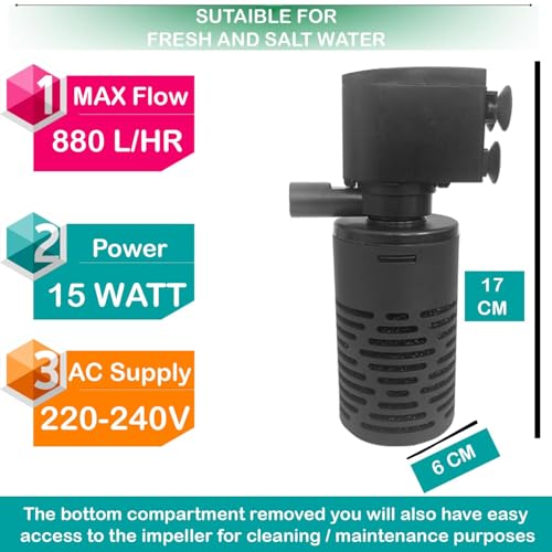 SOBO Amory Aquarium Internal Filter WP-1200 F Corner (Mechanical Filtration for Salt Water and Fresh) - Image 2