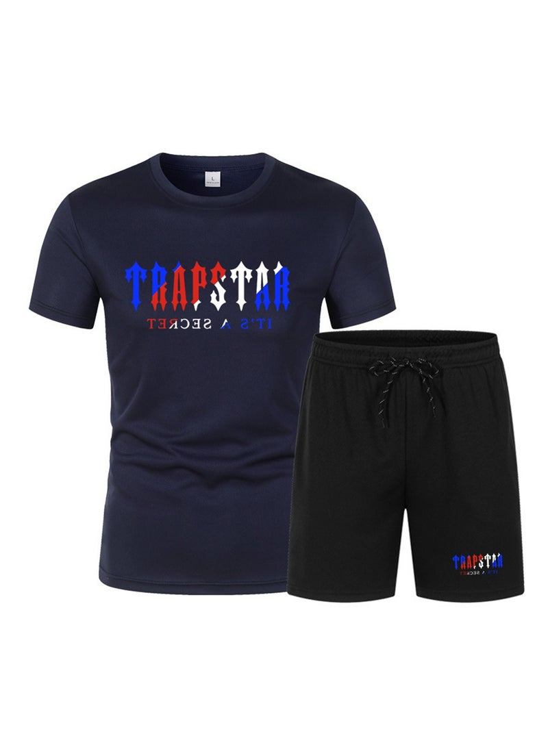 2PCS Summer Men's Short Sleeve T-Shirt Shorts Casual Two-piece Suit T-Shirt