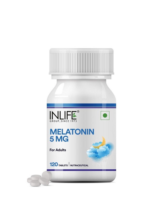 INLIFE Melatonin 5mg Tablets | Promotes Sleep and Relaxation | Vegetarian Friendly & Easy to Swallow Supplement for Men and Women - 120 Tablets (Pack of 1) - Image 1