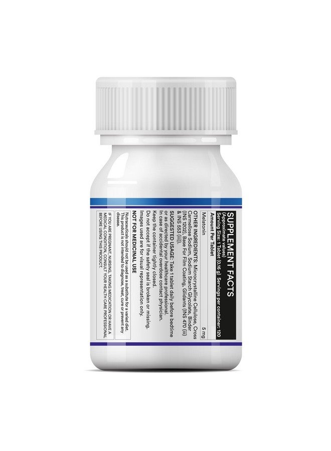 INLIFE Melatonin 5mg Tablets | Promotes Sleep and Relaxation | Vegetarian Friendly & Easy to Swallow Supplement for Men and Women - 120 Tablets (Pack of 1) - Image 5