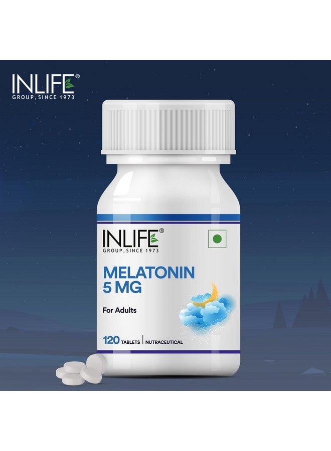 INLIFE Melatonin 5mg Tablets | Promotes Sleep and Relaxation | Vegetarian Friendly & Easy to Swallow Supplement for Men and Women - 120 Tablets (Pack of 1) - Image 4