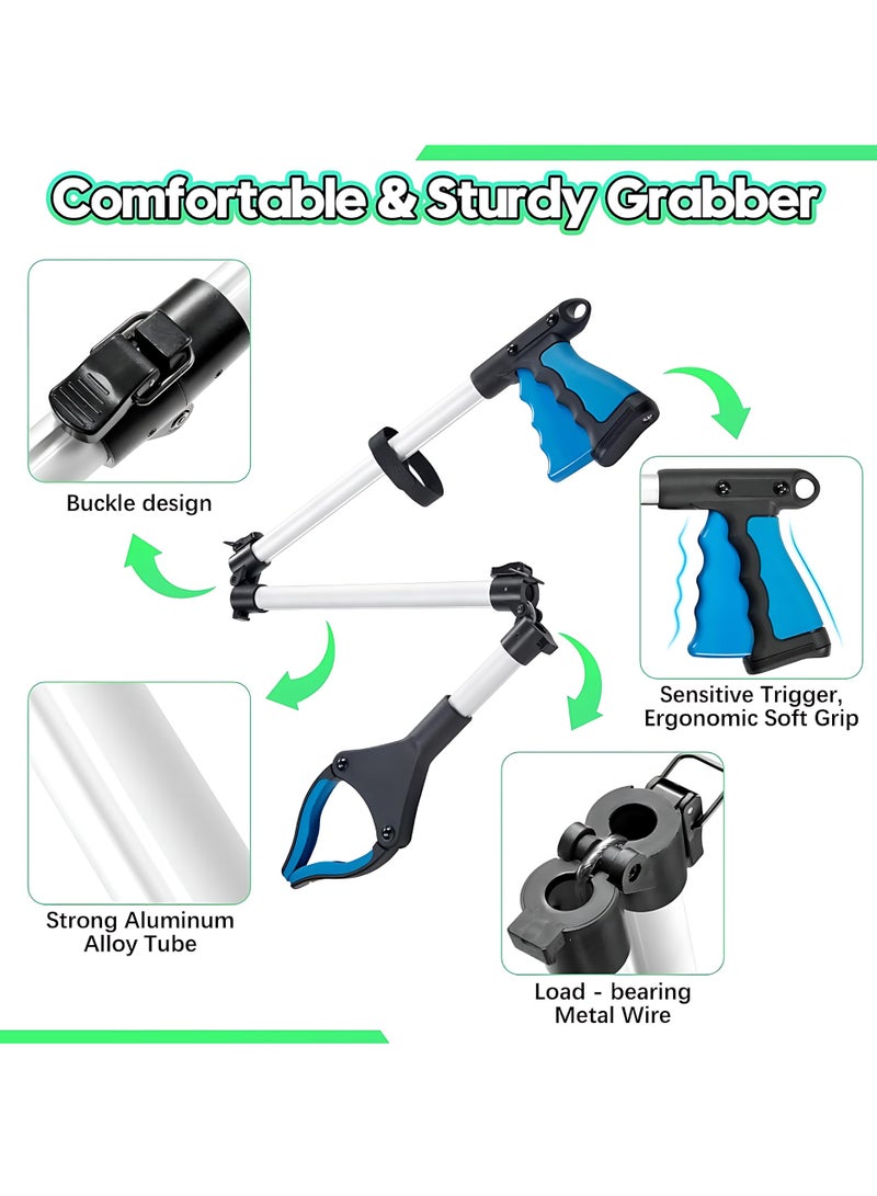 المي هومي أداة التقاط قابلة للطي 98 سم – ماسك طويل ممتد من الألومنيوم المتين بثلاثة طيات مع رأس دوّار ومغناطيس – أداة التقاط النفايات والأشياء البعيدة عن المتناول - Image 2