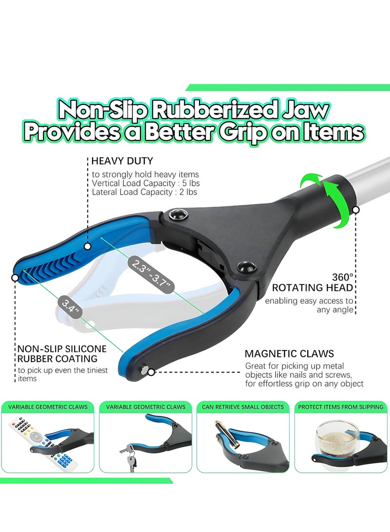 المي هومي أداة التقاط قابلة للطي 98 سم – ماسك طويل ممتد من الألومنيوم المتين بثلاثة طيات مع رأس دوّار ومغناطيس – أداة التقاط النفايات والأشياء البعيدة عن المتناول - Image 5