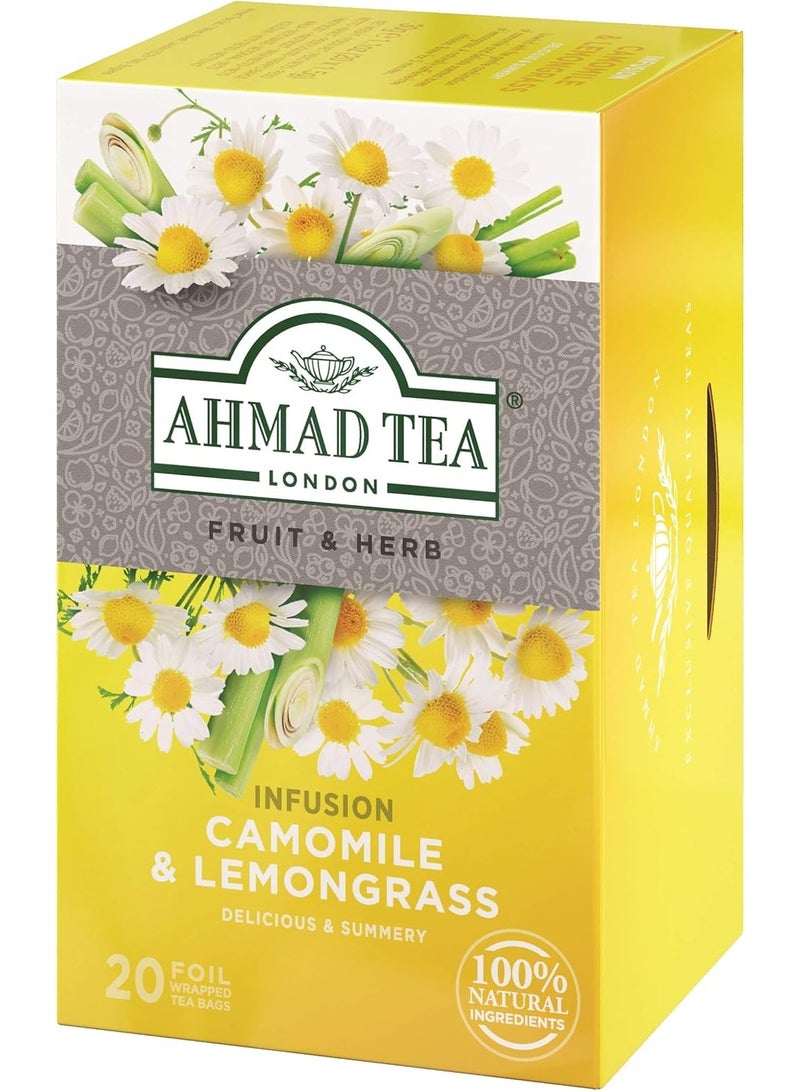 أحمد تي اعشاب مهدئة بالبابونج وعشب الليمون من احمد تي - 20 كيس شاي