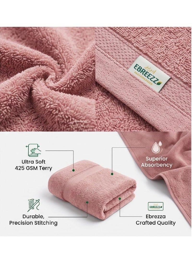 EBREEZZ Premium Terry Face Towels Set – 4 Pieces, 425 GSM Soft Cotton Towels (33×33 cm) - Image 3