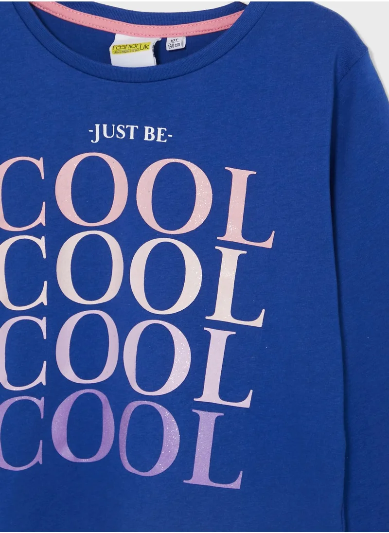 بنياتا Girls  Printed Long Sleeve T-Shirt
