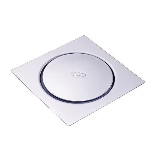V Drains SS304 6x6 inch Pop Up Floor Drain (150mm x 150mm) for Bathroom/Balcony/Roof/Terrace/Floor/Parking Anti Foul | Anti-Cockroach Finish: Glossy (Crome) - Image 1